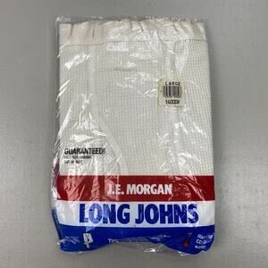 Vintage J E Morgan Long Johns Mens Large Beige Thermal Underwear Pant 38 / 40